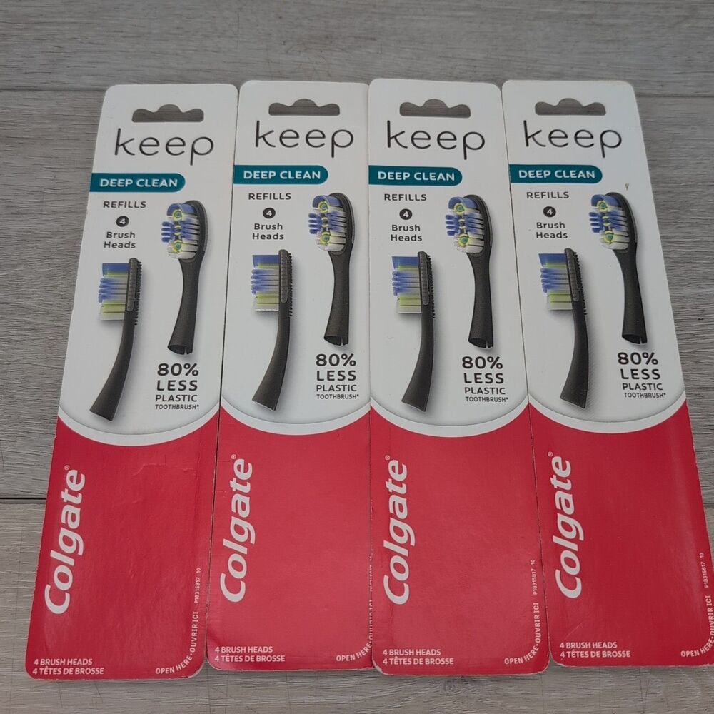 Lot Of 4 Colgate Keep Toothbrush Refill 4 Pack Brush Heads, Deep Clean New